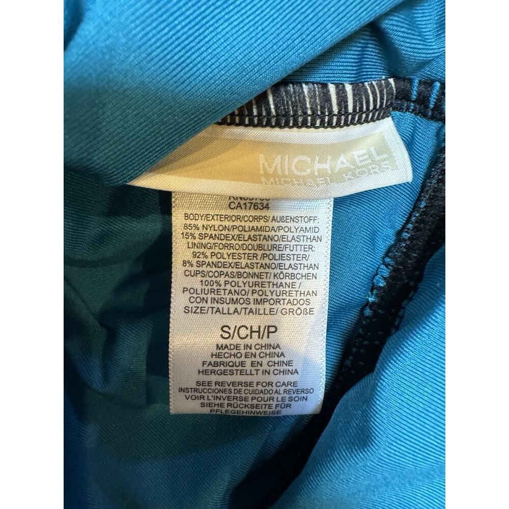 Michael Kors Tankini Swimsuit Set Womens S Blue And Black Top And Xs Bottoms New - Picture 3 of 4